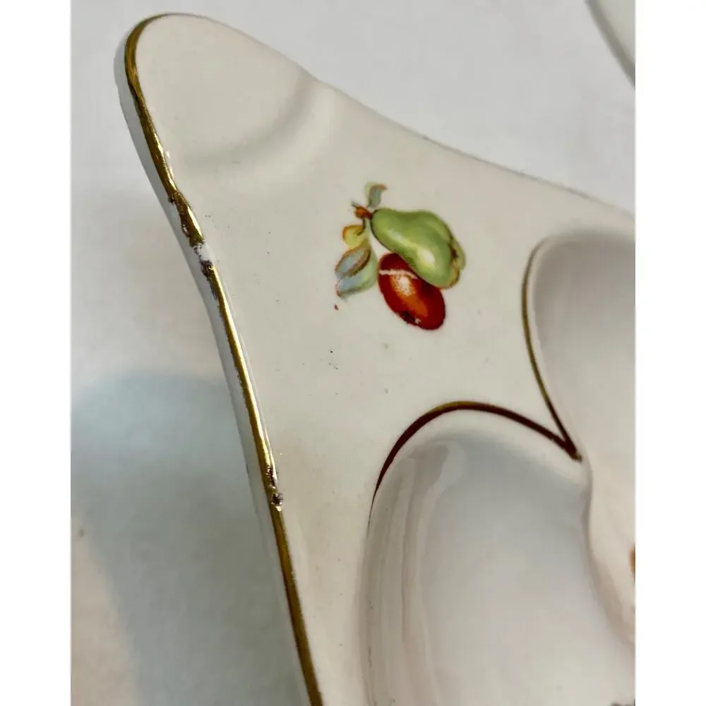 Vintage Nasco Del Coronado 3 Pottery Fruit & Nut Heart Shaped Bowls